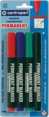 Marker permanent Centropen 4/set blister carton