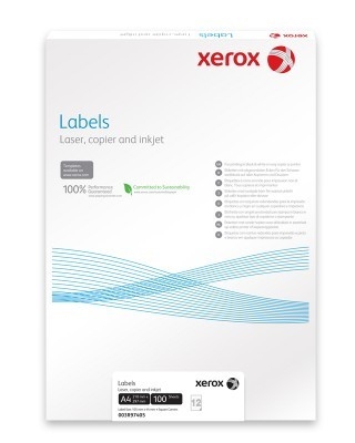 Etichete autoadezive A4 Xerox, colturi drepte, 100 coli/top