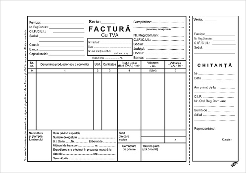 Facturier A5 cu TVA cu chitanta LUX