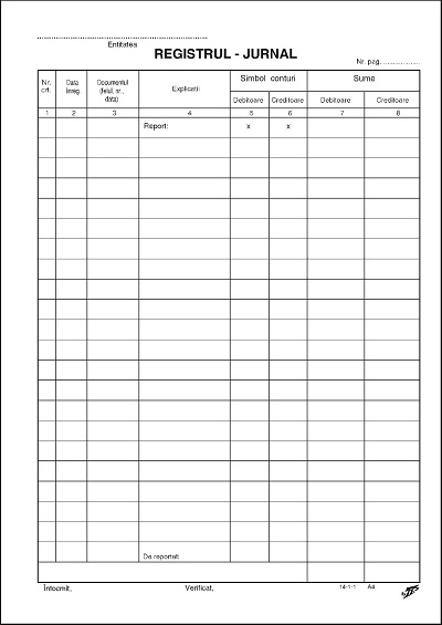 Registru jurnal snuruit LUX