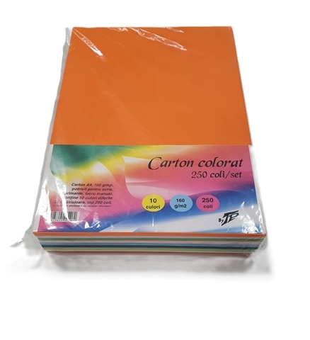 Carton A4 Mixt 10 culori, 250 coli/top, 160 g/mp TP
