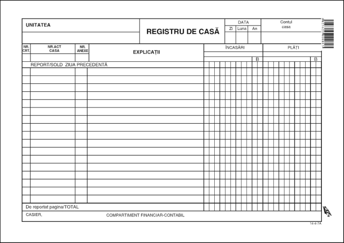 Registru casa autocopiativ LUX TP