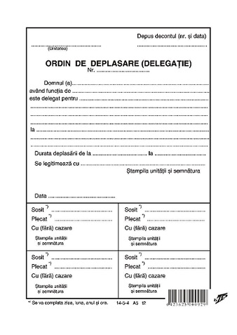 Ordin de deplasare cu microperforatii