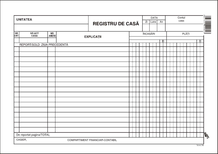 Registru casa offset Lux