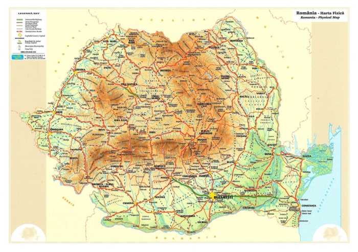 Harta Romaniei A4