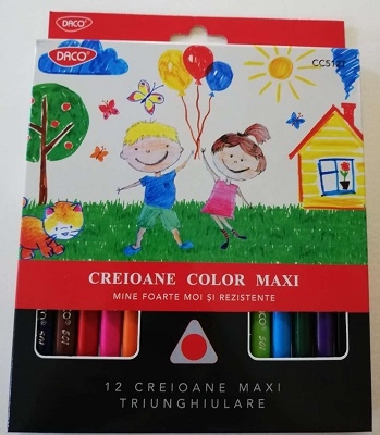 Creioane color 12/set Jumbo DACO CC512T