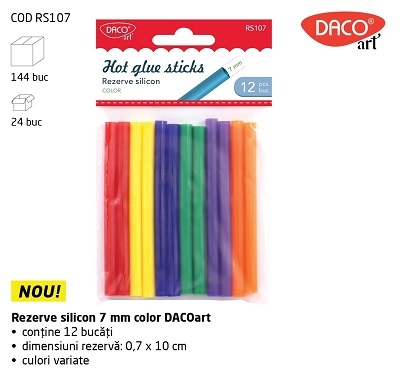 Rezerva silicon colorata7mm 12/set RS107 DACO