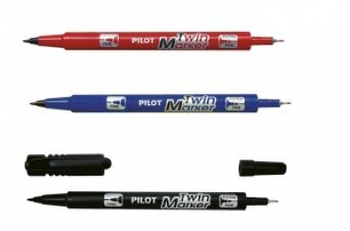 Marker permanent Pilot Twin cu 2 capete 4 mm