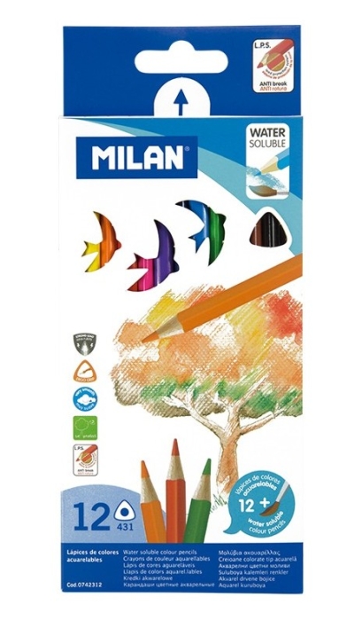 Creioane color 12/set Aquarela Milan