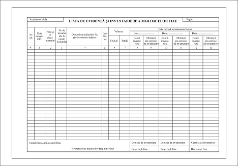 Lista evidenta a mijloacelor fixe