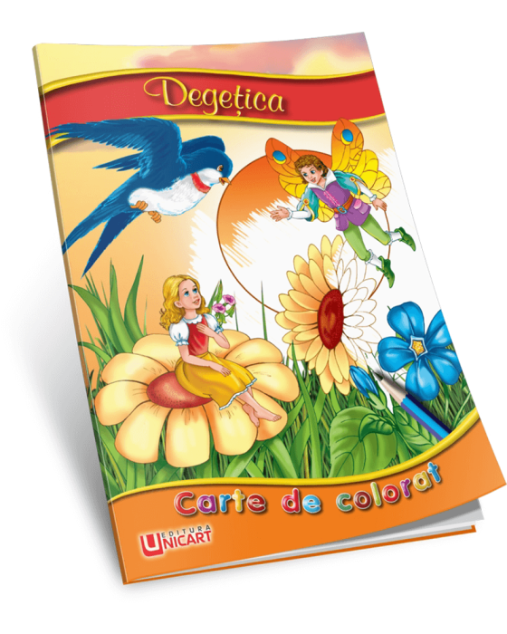 Degetica Carte de colorat A5 cu poveste Unicart