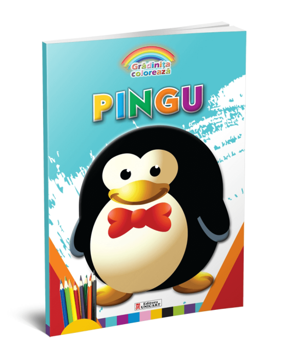 Carte de colorat PINGU carte colorat A4 96 pagini gradinita