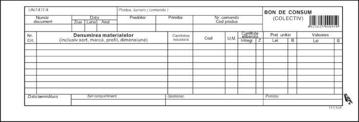 Bon consum colectiv A5 autocopiativ LUX