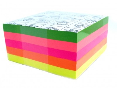 Post-it cub Hopax 400 file culori fluorescente 21012