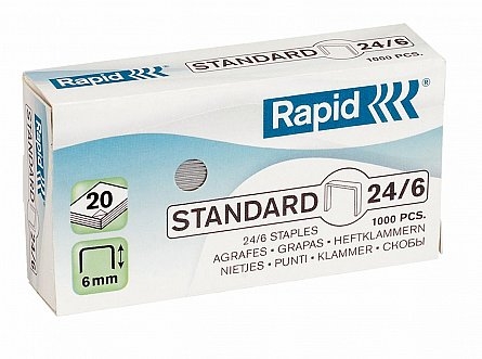 Capse 24/6 Rapid STANDARD 20 coli