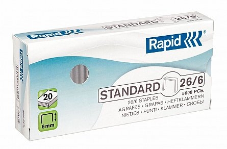 Capse 26/6 Rapid STANDARD 30 coli 5000 buc/cutie