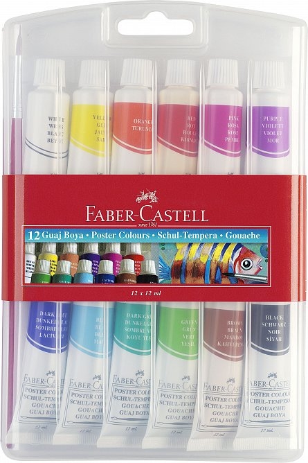 Tempera 12 culori Faber-Castell 12 ml