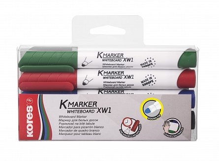 Marker whiteboard 4/set 3 mm Kores