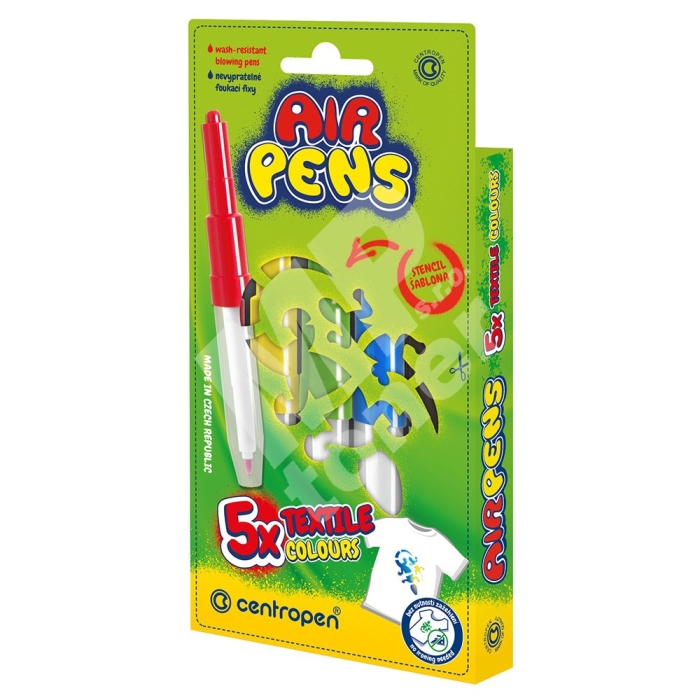 Carioci Air Pens, pentru textile 5 piese Centropen 1539-6