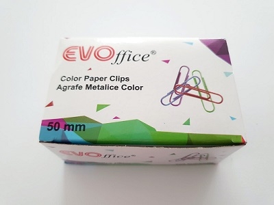 Agrafe birou color 50 mm 100 buc/cutie Evo