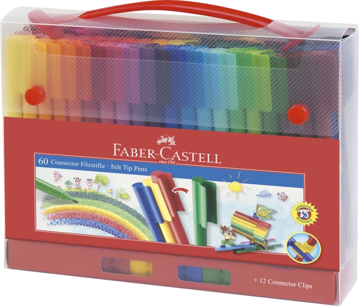 Carioca 60 culori/set Connector cutie Cadou Faber-Castell