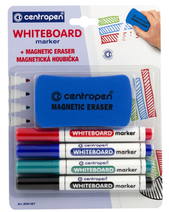 Marker whitboard 4/set + burete Centropen