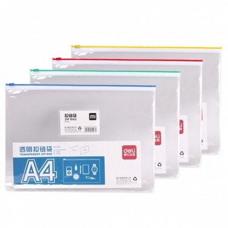 Mapa plastic A4 cu fermoar Deli