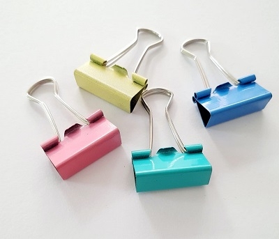 Clips metalic colorat 32 mm 24/cutie