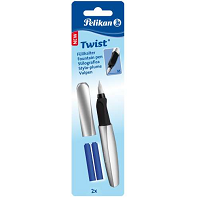 Stilou Pelikan Twist Argintiu cu negru