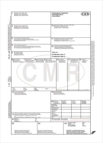 CMR 3 exemplare M2 - Scrisoare de transport international