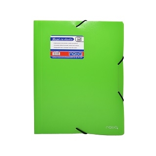 Mapa A4, din plastic, cu elastic, mata - NEBO verde