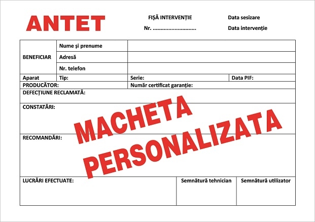 Tipizat Personalizat A5 2 exemplare fara numerotare
