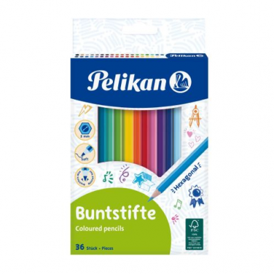 Creioane color 36/set Pelikan Hexagonale