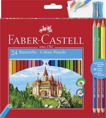 Creioane color 24+3 culori ECO Faber Castell FC 110324