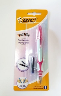 Stilou Bic Easy Click blister rosu-turcoaise