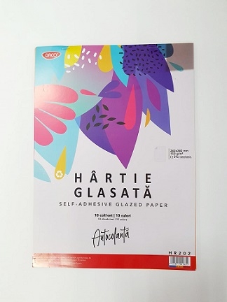 Hartie glasata autocolanta 10/coli/set DACO 24X34 CM