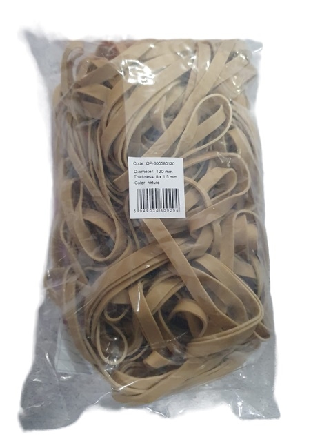 Elastice pentru bani, 500 g,  Diametru 120, latime 8mm x 1.5 mm, Optima