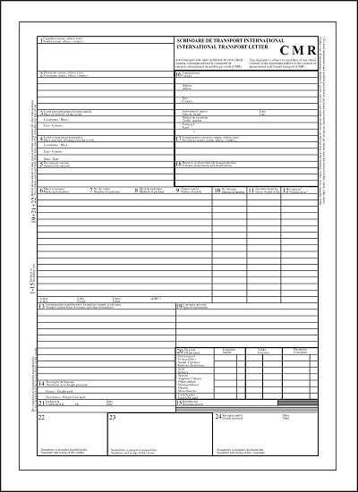 CMR 5 ex. Scrisoare de transport international