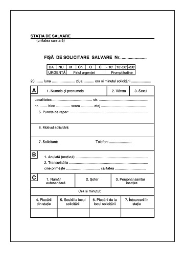 Fisa solicitare salvare