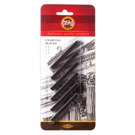 Carbune artificial Bloc Patrat KOH-I-NOOR 8683, 6 buc/set