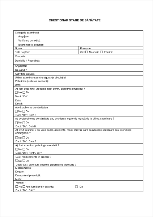 Fisa medicala siguranta transporturilor