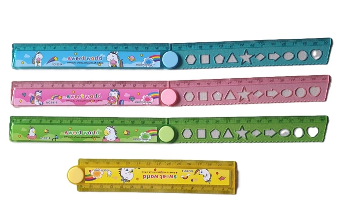 Rigla 15 - 30 cm plastic retractabila
