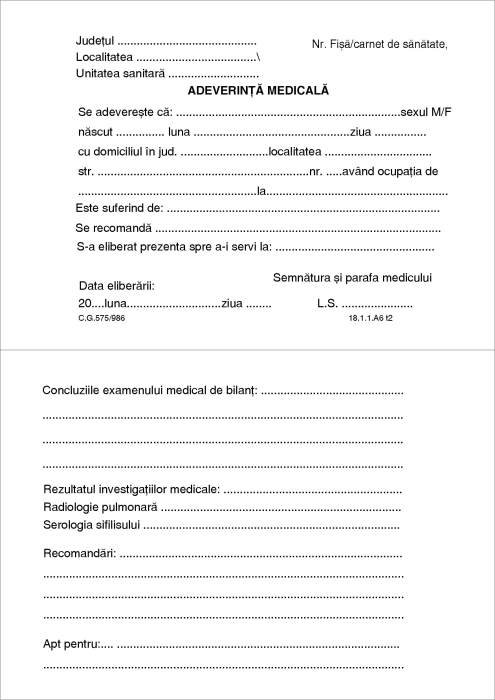 Adeverinta medicala