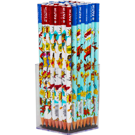 Creion negru fara guma Super Heroes