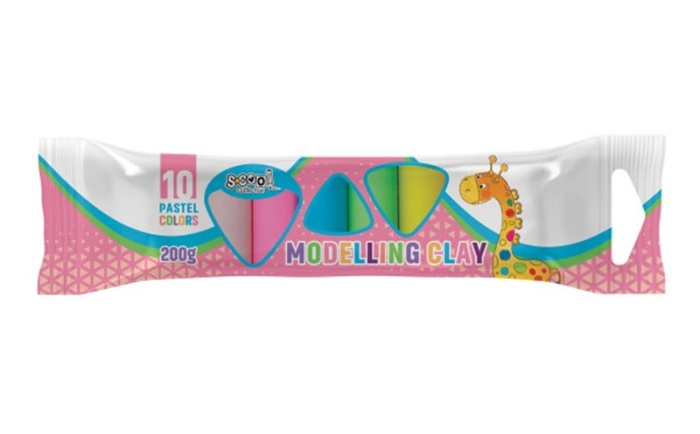 Plastilina 10 culori S-Cool Pastel SC2830