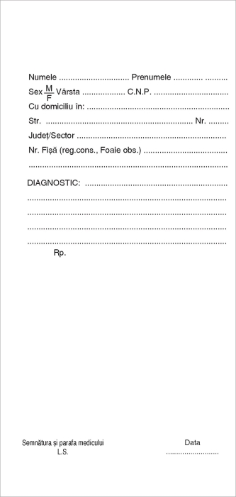 Reteta doctor 1/3 A4 model standard 2 exemplare