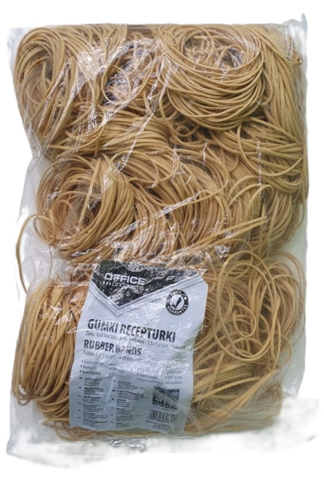 Elastice pentru bani, 1 Kg, Diametru: 60 mm, grosime 1.5 mm, Material: 65% cauciuc, natur Office Products