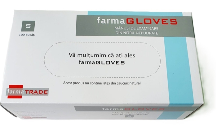 Manusi nepudrate nitril Albastre S Farma GLOVES