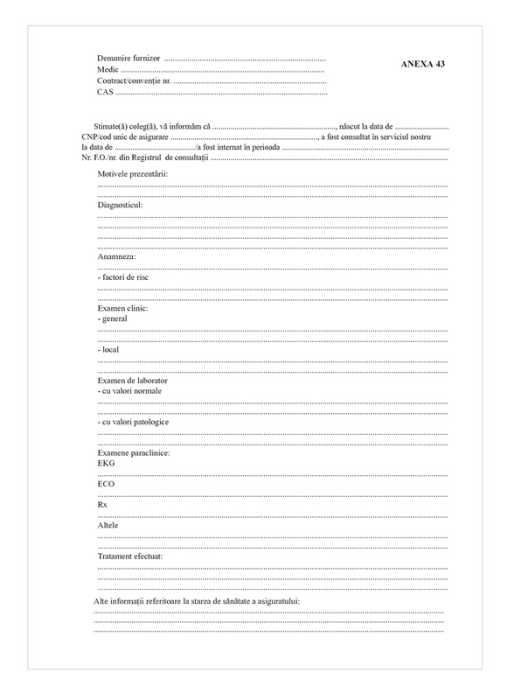 Scrisoare medicala A4