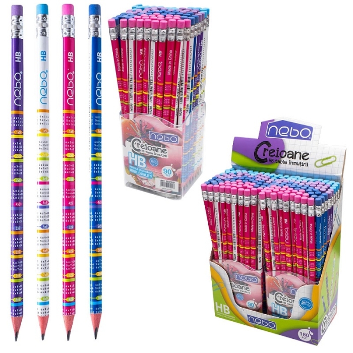 Creion cu guma tabla inmultirii NEBO